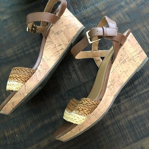 Unlisted Brown Carly Woven Wedge Sandals - Picture 2 of 10